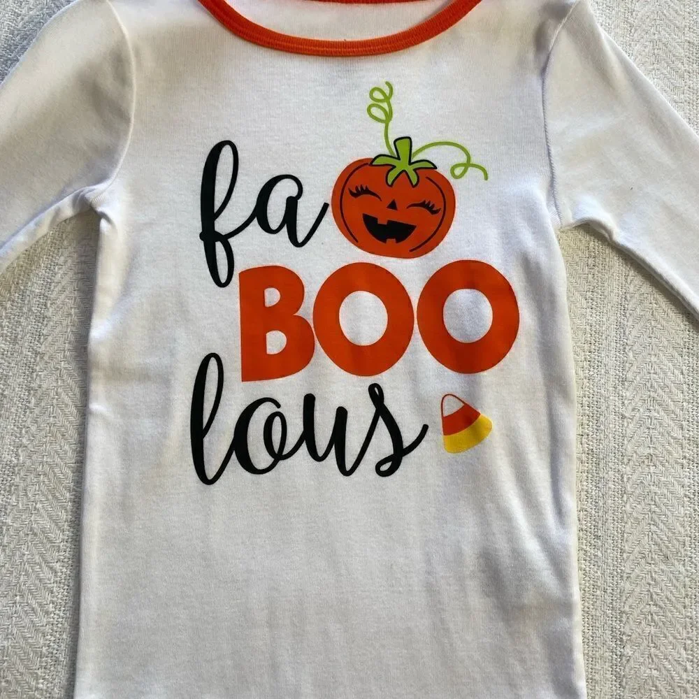 Way to Celebrate Girls Size 5 Halloween  “ faBOOlous” Pajama Sleep 2 Pc Set